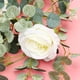 thumbnail image 3 of GOOHOCHY Decoración de pared de ratán artificial con hojas de eucalipto y rosas blancas, guirnalda colgante (1,95 m), 3 of 8