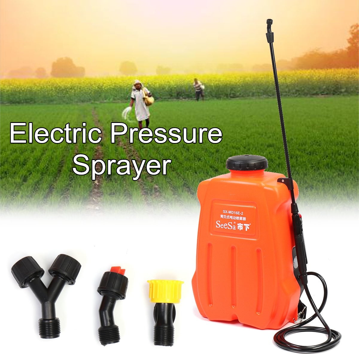 16L Electric Pressure Sprayer Lawn Yard Garden Pressure Sprayer 12V