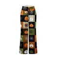 thumbnail image 5 of IYYVV Womens Halloween Pajamas Pant Funny Pumpkin Graphic Drawstring Sleepwear Halloween Stretch Lounge Ghost Face Trendy Clothes Green M, 5 of 6