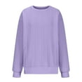thumbnail image 3 of Workout Tops for Women Viikei Womens Hoodies Sweatshirts,Blouses for Women Dressy,Womens Oversized Round Neck Fall Winter Quilted Long Sleeve Drawstring Pocketed Sweatshirts Pullover Tops Purple M, 3 of 6