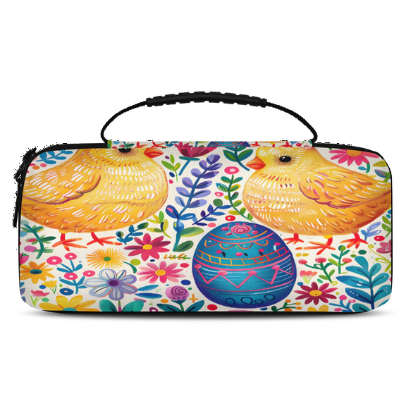 Herdesigns Watercolor Chicken Hen Carry Case Compatible with Nintendo Switch 2, with 20 Game Card Slots, Rustic Farmhouse Portable Travel Carrying Case Pouch for Accessories & Games