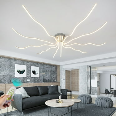 TOVINX Modern Minimalist Personality  DIY Aluminum Wave-Shaped Dining Room Chandelier Nordic Living Room Bedroom Creative Branch Ceiling Lamp