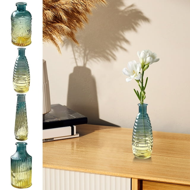 Sentmoon Propagation Vases for Plants Dining Room Table Centerpiece Embossed Glass Vase Elegant Home Decor Flower Arrangement Centerpiece For Living Room Dining Table Wedding Decor