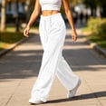 thumbnail image 4 of Lmueinov Womens Sweatpants Drawstring Elastic High Waist Double Sided Fleece Pants Wide Leg Sweatpants with Pockets for Jogger Coffee, 4 of 8