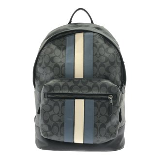 NEW Coach Houndstooth Blue and Black Signature Backpack Disney X Coach Track Backpack In Signature Canvas With  main image 4