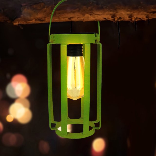 Kuymtek Lámpara LED solar de hierro, resistente al agua, detección de jardín, paisaje, decoración de la casa (verde)