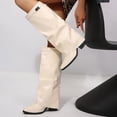 thumbnail image 5 of DeHolifer Women's Knee High Riding Boots Round Toe Block Heel Tall Boots Comfortable Pull on Boots, 5 of 8
