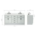 thumbnail image 3 of Ariel Hepburn 73 In. Double Oval Sink Vanity With White Quartz Countertop In Grey, 3 of 10