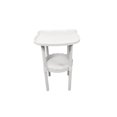 thumbnail image 2 of Bear Shape Small End Table, 2 Tier Modern Coffee Table with Lower Shelf, Plastic Small Bedside Nightstand for Living Room Bedroom Balcony Indoor Outdoor, #003-White, 2 of 6