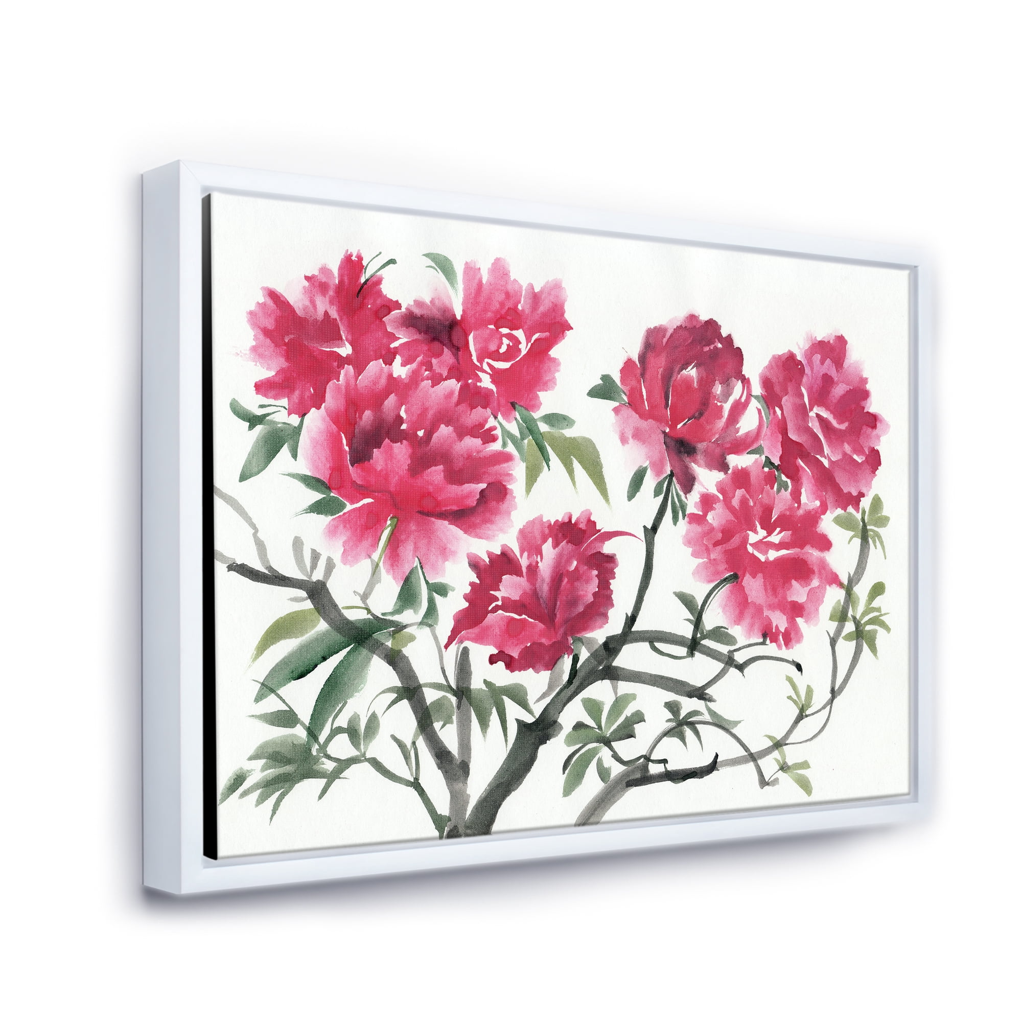 Designart 'Ancient Purple Azalea Flower' Traditional Framed Canvas Wall Art Print