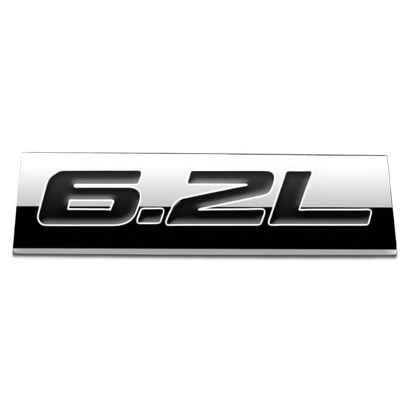 DNA Motoring EM-AS-62L-BK METAL EMBLEM CAR BUMPER TRUNK FENDER DECAL LOGO BADGE CHROME BLACK 6.2L