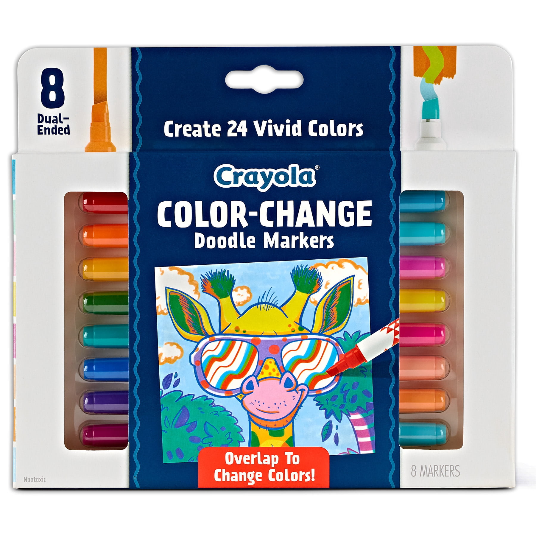 Crayola Doodle & Draw Color Change Doodle Marker, 8 Per Pack, 2 Packs