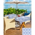 thumbnail image 5 of nqOlkjepod Blue Boho Floral Outdoor Tablecloth with Umbrella Hole & Zipper, Vintage Ethnic Tribe Abstract Art Rectangle Table Cover 60x102 Inch, Dining Waterproof Table Cloth Protector for Patio, 5 of 7