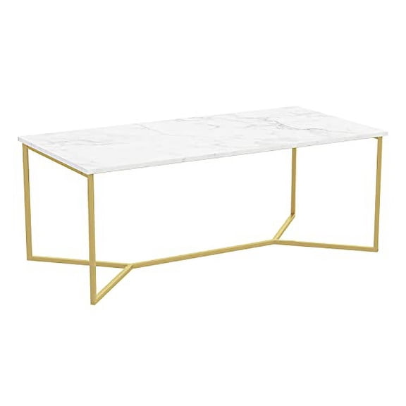 Safdie Coffee Table 44L Marble Gold Metal