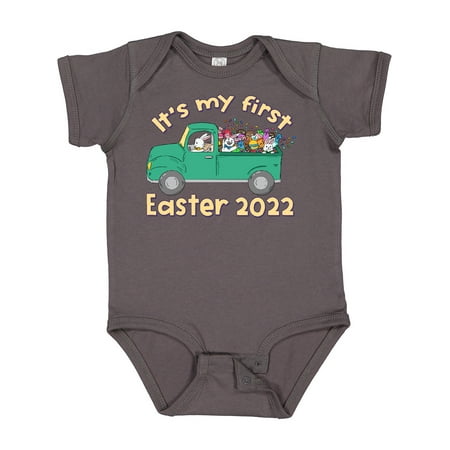 

Inktastic It s My 1st Easter Truck with Bunnies 2022 Gift Baby Boy or Baby Girl Bodysuit