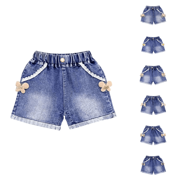 Ahuyic Girls Pants,Summer Shorts for Girls,Toddler Girls Jeans Short Pants Kids Boys Girls Jeans Shorts Casual Outerwear Pants,Blue,3 Years