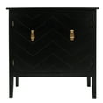 thumbnail image 6 of Mondawe 2 Door Wooden Cabinets, Black Wood Cabinet Vintage Style Sideboard for Living Room Dining Room Office, 6 of 10