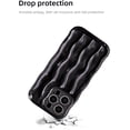 thumbnail image 3 of iPhone 14 Pro Max Case - Wavy Edge Water Ripple Pattern Design, Cute Wave Curly Frame Shape, Soft Flexible TPU Shockproof Full-Body Protective Cover for Women Girls - Shiny Black, 3 of 16