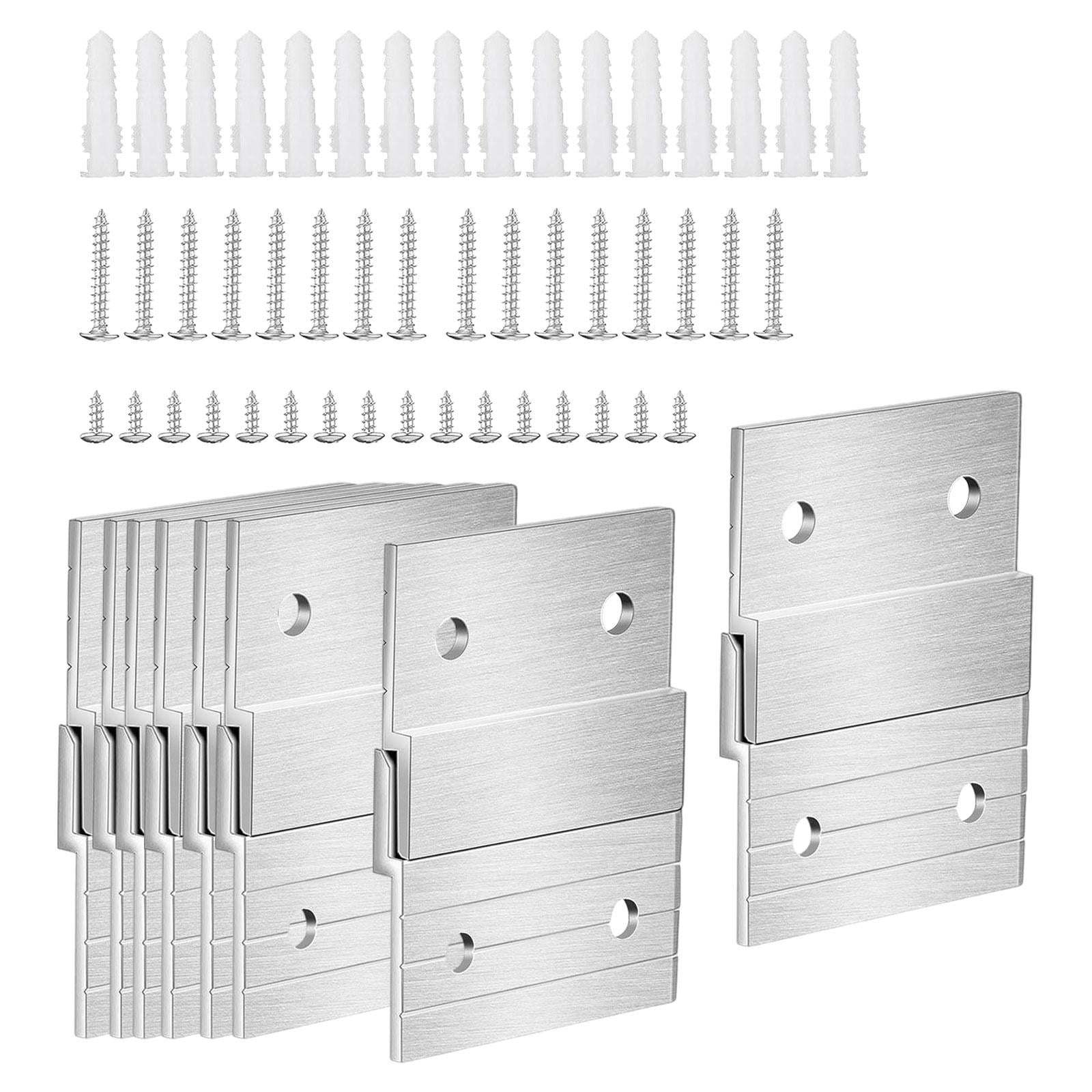 Baoblaze 8 Pairs French Cleat Picture Hanger Z Shape Clip Interlocking Wall Mount Bracket