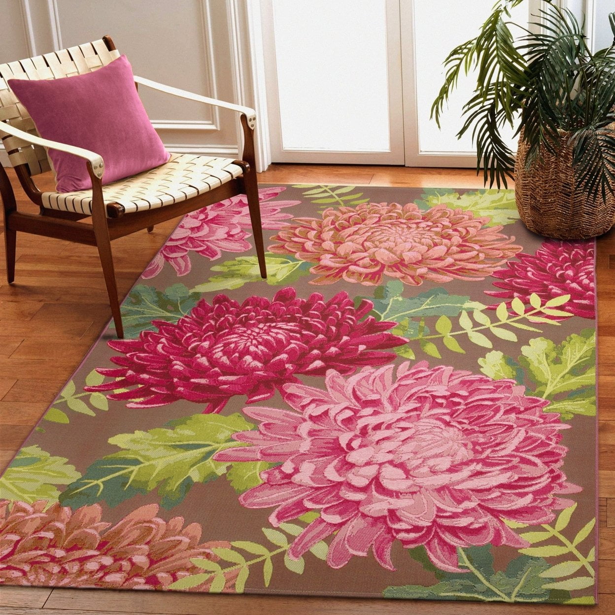 Liora Manne Marina Mum Indoor Outdoor Area Rug Fuchsia - Walmart.com