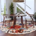 thumbnail image 4 of Independence Day Washable Round Area Rug 7 ft, US Flag Watercolor Flower Stars Linen, Soft Non Slip Rugs Stain Repellent Indoor Felt Carpet for Living Dining Room Bedroom Home Office, 4 of 9