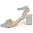 thumbnail image 2 of DADAWEN Women's Open Toe Sandals Chunky Heel Dress Shoes Ankle Strap Shoes Silver Size 8 US, 2 of 7