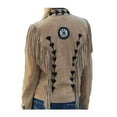 thumbnail image 2 of Classyak Veste Brodée en Cuir Suédé Frangé, Ossé et Perlé pour Femmes, 2 of 2