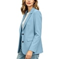 thumbnail image 5 of Women's Long Sleeve Blazer Business Casual Open Front Work Office Jackets Lapel Collar Button Front Jacket, 5 of 8