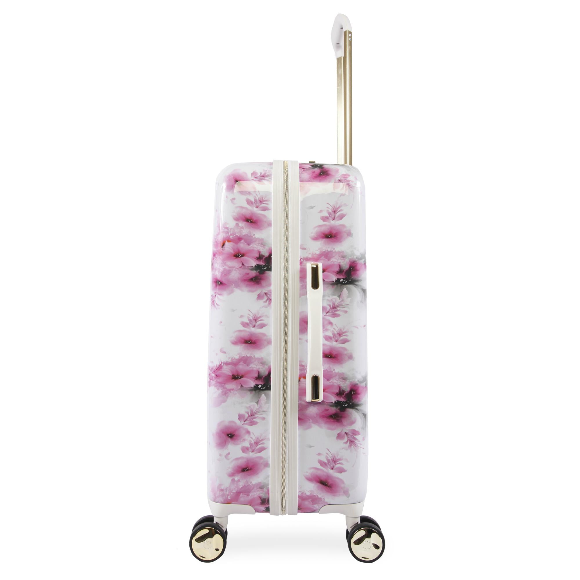 Personalized Pink Floral Suitcase for Women Luggage Set With 