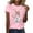 Pink, variant on Womens Easter Shirt Cute Bunny Graphic Short Sleeve Funny Print Summer Tops