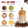 thumbnail image 2 of Rechargeable Electric Powerful Milk Frother Handheld Foam Maker for Lattes - Whisk Drink Mixer for Coffee,Mini Foamier for Cappuccino,Frappe,Matcha,Hot Chocolate Mixer(Black), 2 of 7