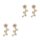 thumbnail image 4 of Qarigey Pendientes de perlas asequibles - Pendientes de tuerca elegantes y ligeros para mujer Pendientes de flores Elegantes a la moda dorado 2Conjunto, 4 of 6