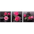 thumbnail image 2 of Spa Decor Zen Decor 3 Panel Spa Stone and Rose Flowers Still Life Zen Canvas Print Spa Pictures Prints on Canvas for Home Office Kitchen Wall Decor Stretched and Framed Each Panel 16x16inch, 2 of 6