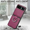 thumbnail image 2 of Feishell for Motorola Razr 40 Case with Ring,Ultra Thin Lightweight Fashionable Folding Shockproof Slim Premium PU Leather Anti-Scratch Protective Phone Cover,Purple, 2 of 6