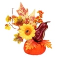 thumbnail image 1 of Artificial Pumpkin Table Centerpiece Potted Plants With Maple Sunflower Berries Fall Desktop Arrangement Ornament For Farmhouse Decor, 1 of 9