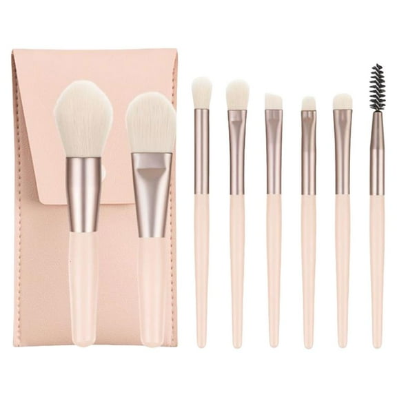 Necvior Essential 8pcs Macaron Inspired Makeup Brush Collection for Beauty Application