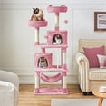 thumbnail image 3 of Yaheetech 62"H Multi Level Cat Tree Tower with 2 Condos & Scratching Post, Pink, 3 of 8