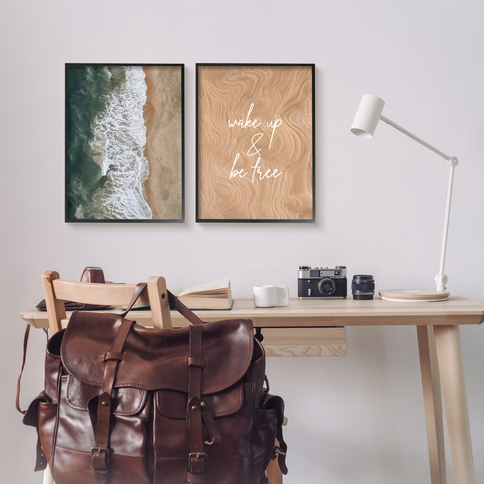 Stupell Indtries Wake Up Be Free Phrase Incoming Beach Tide,16 x 20,Design by Birch&Ink