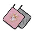 thumbnail image 2 of Pomeranian #1 Pink Flowers Pair of Pot Holders, 2 of 4