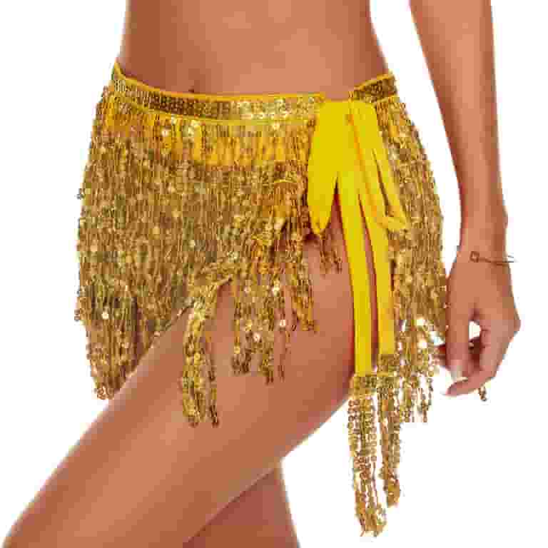 【日本未発売】 Zando Women's Sequin Fringe Skirt, Tassel Belly Dance Dance