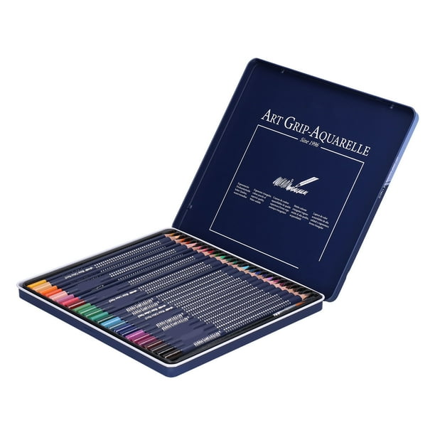 Lápices de acuarela solubles en agua para niños, juego de lápices de madera para pintar con acuarela, 24 colores solubles en agua