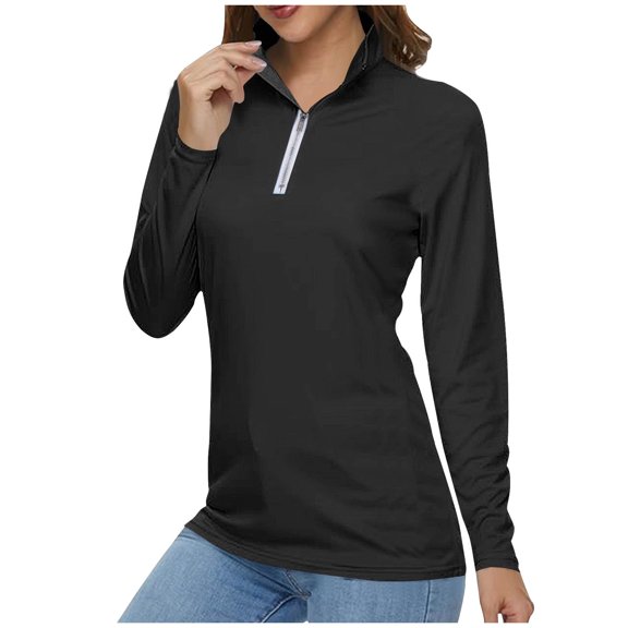 DAFPZW Womens Fall Fashion 2025 Long Sleeve Quarter Zip Shirt Breathable Mesh Shirt Long Sleeve V Neck Sportswear Pullover