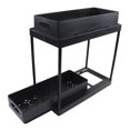 thumbnail image 3 of Soporte de almacenamiento para baño, estante de almacenamiento para fregadero de doble capa tipo tirador, integración perfecta, 3 of 12