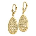 thumbnail image 2 of Real 14kt Yellow Gold Teardrop Filigree Dangle Leverback Earrings, 2 of 3