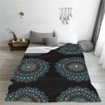 thumbnail image 5 of Honeii Mandala Print Fleece Blanket - Throw Blanket for Bed, Sofa, Couch, Camping, and Travel , Microplush Ultra Soft Warm Blanket-80"x60", 5 of 7