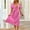 Hot Pink, variant on CALAFEBILA Women Midi Dress Gorgeous Short Sleeve Solid V Neck Corseting Midsection Hem Womens Dresses Casual Summer Maxi Dress