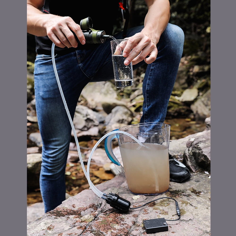 Portable Water Filter with Pump, uses Nano Technology that Removes