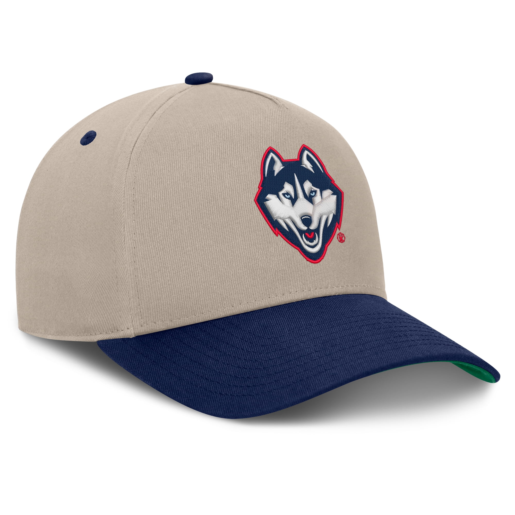 Men's Fanatics  Stone/Navy UConn Huskies Veteran Two-Tone Adjustable Hat