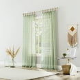 thumbnail image 4 of No. 918 Noemi Slub Stripe Rope Tab Semi-Sheer Curtain Panel, 1-Piece Tab Top Indoor Window Panel, 50”x84", Sage Green, 4 of 8