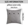 thumbnail image 6 of Unique Bargains Triple Button Decorative Pillowcases Grey 18" x 18", 6 of 6